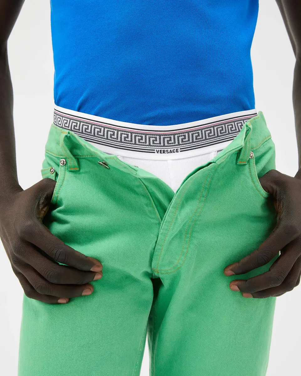Versace Ribbed Cotton-Jersey Trunks | Thumbnail 2 Versace Ribbed Cotton-Jersey Trunks | Thumbnail 2