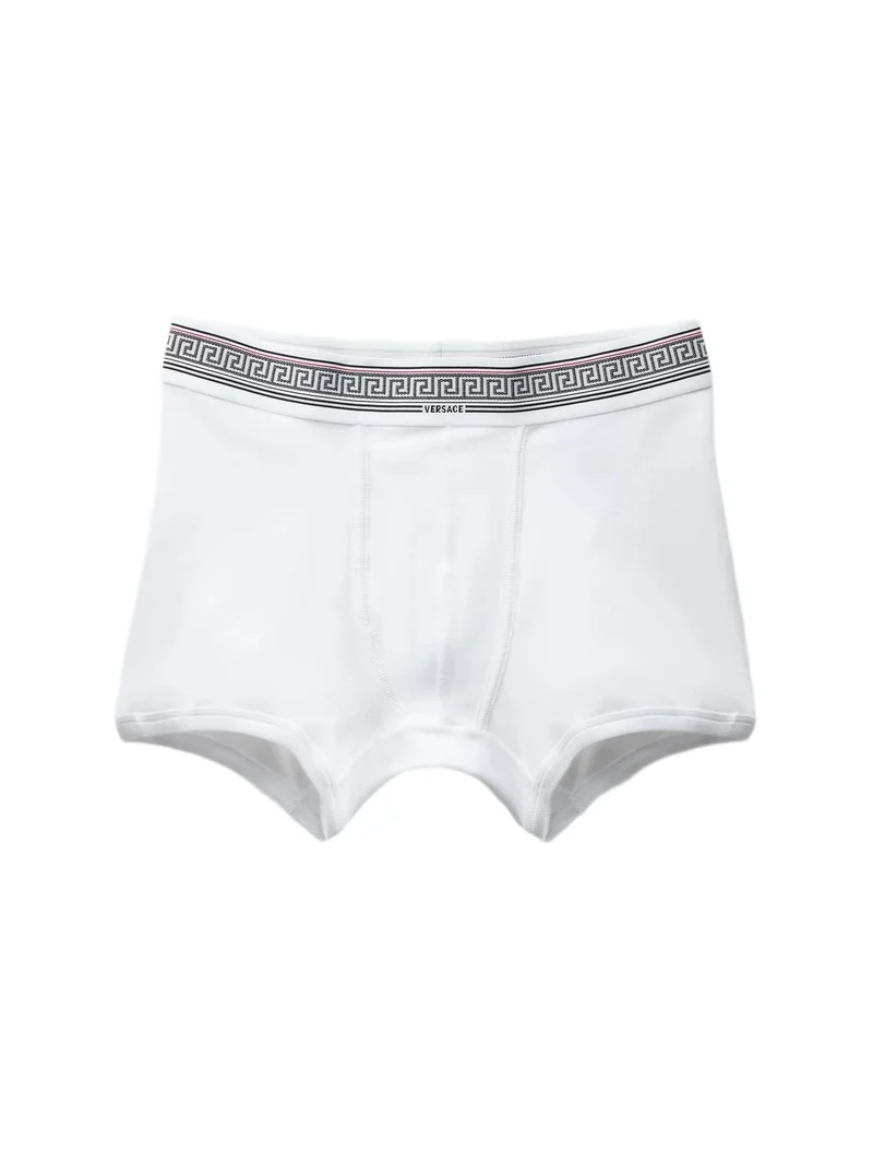 Versace Ribbed Cotton-Jersey Trunks