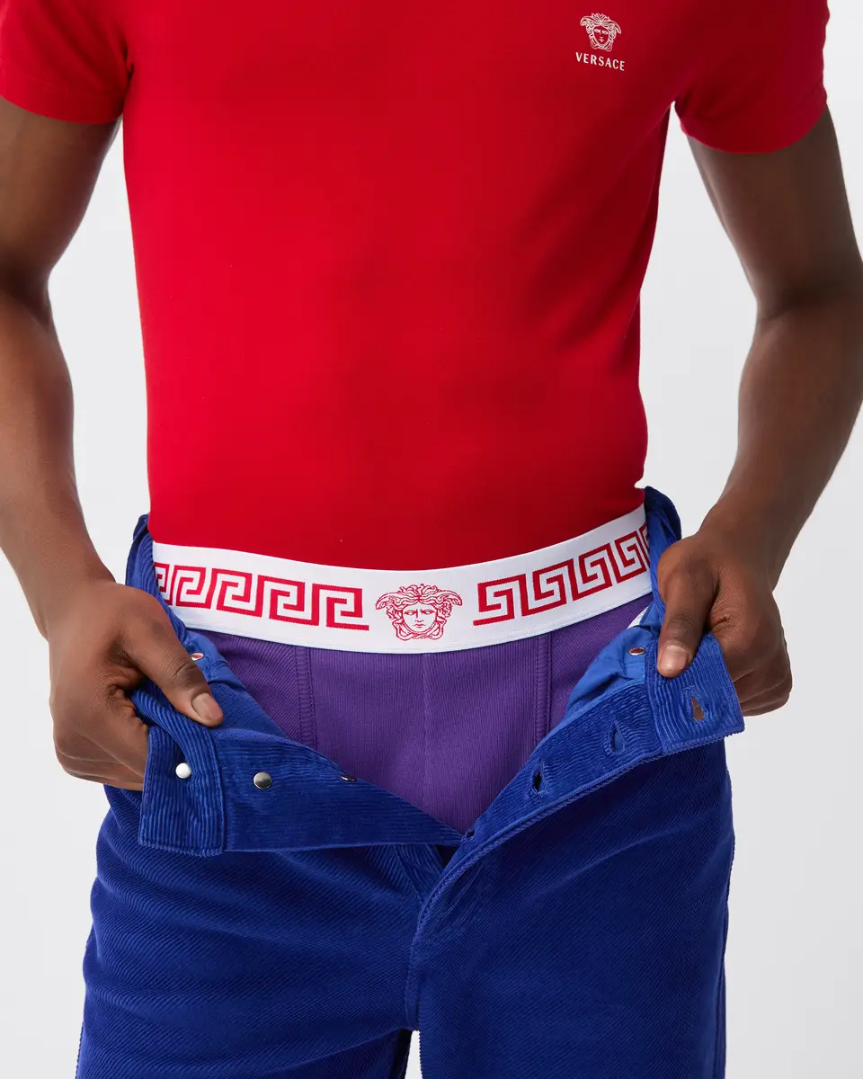 Versace Ribbed Cotton Trunks | Thumbnail 2