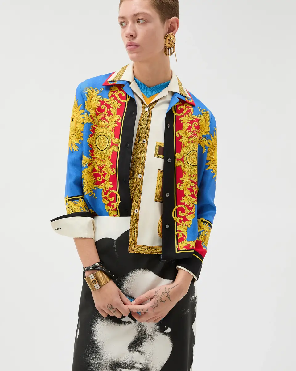 Versace Printed Silk Twill Shirt | Thumbnail 2 Versace Printed Silk Twill Shirt | Thumbnail 2