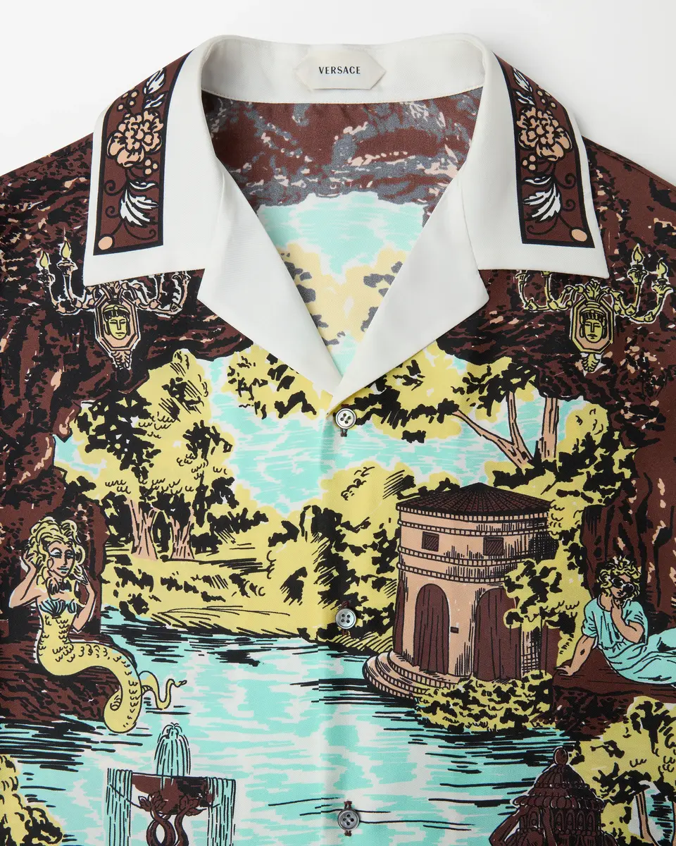 Versace Printed Silk Twill Slim Shirt | Thumbnail 2 Versace Printed Silk Twill Slim Shirt | Thumbnail 2