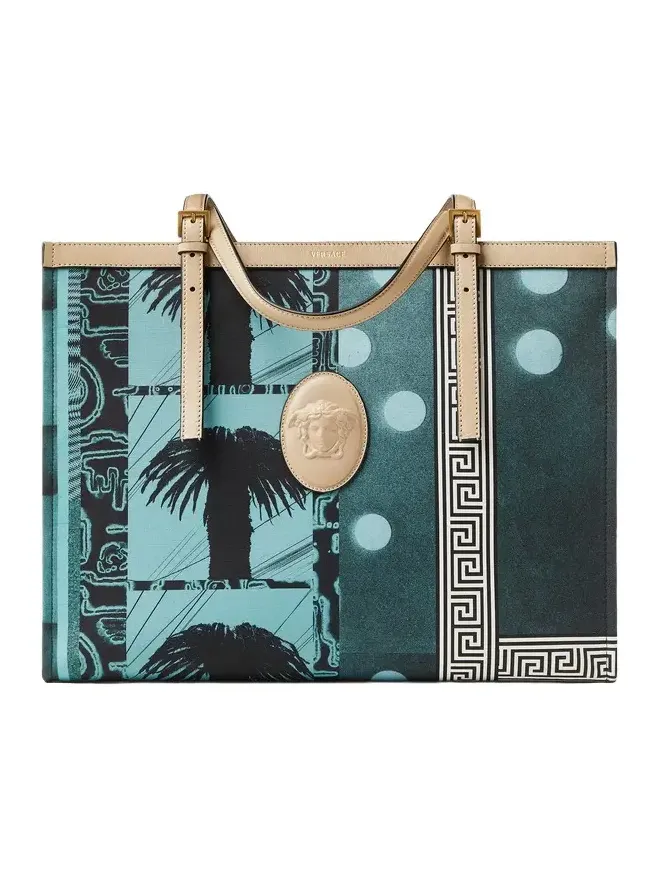 Versace Rivière Printed Large Canvas Tote