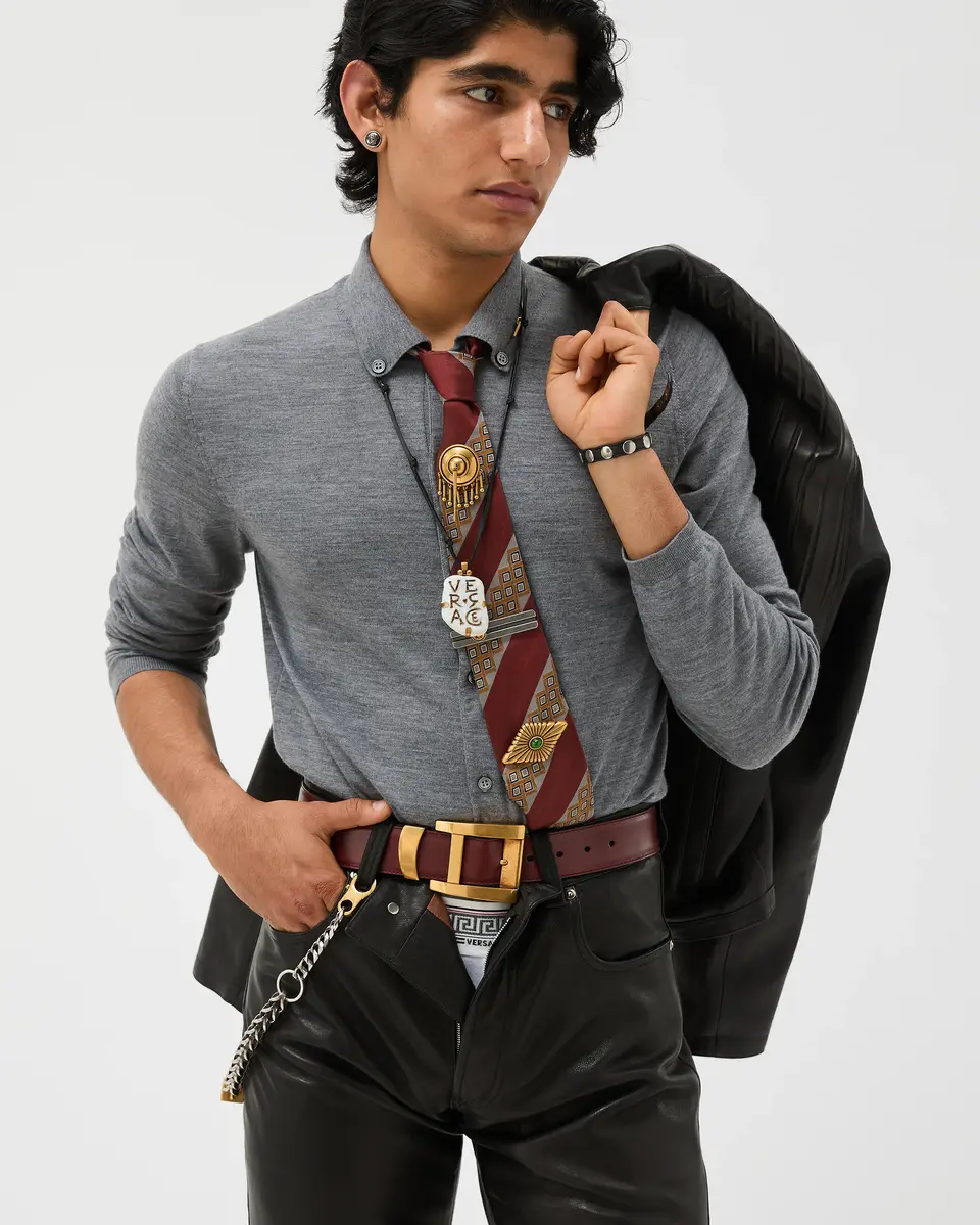 Versace Embroidered Wool Knit Cardigan | Thumbnail 2 Versace Embroidered Wool Knit Cardigan | Thumbnail 2