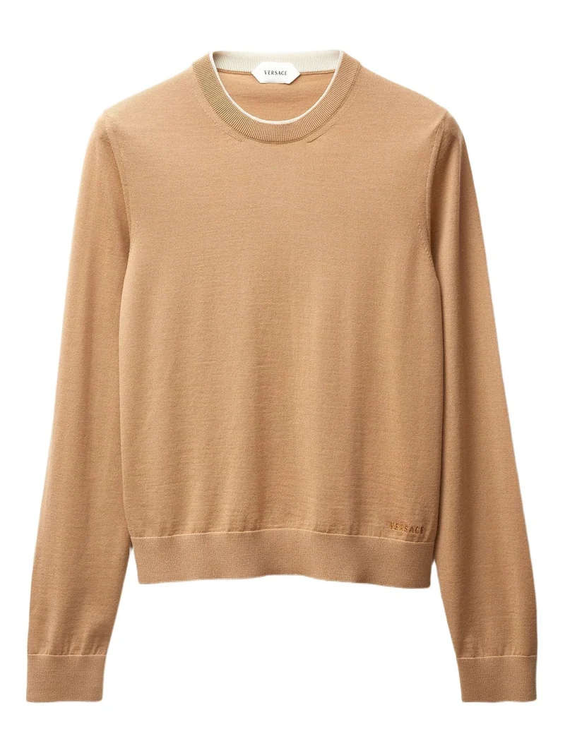 Versace Embroidered Wool Knit Sweater
