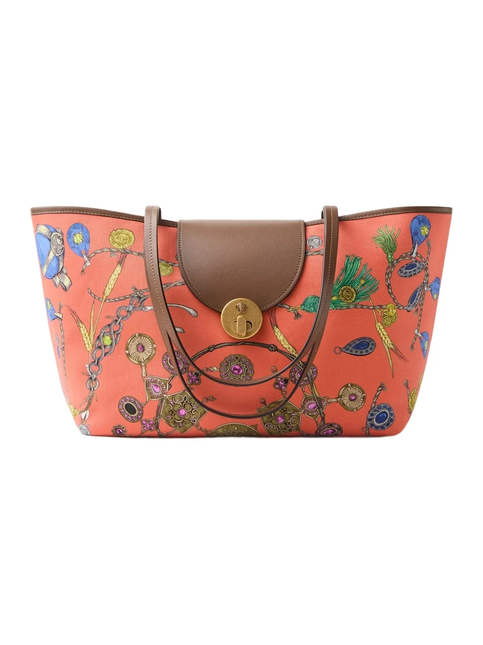 Versace Vivian Printed Small Canvas Tote