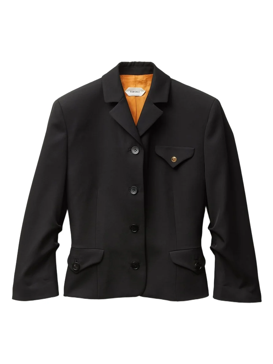 Draped Grain De Poudre Wool Jacket