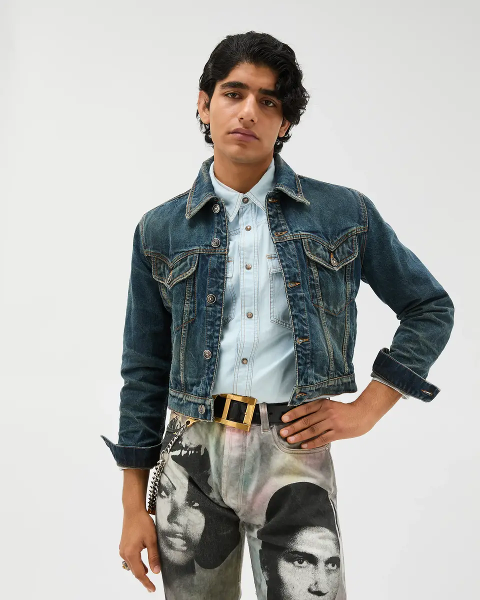Versace Distressed Denim Jacket | Thumbnail 2 Versace Distressed Denim Jacket | Thumbnail 2