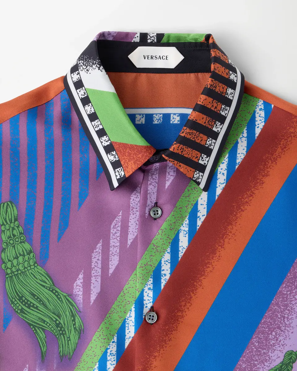 Versace Printed Silk Twill Regular Shirt | Thumbnail 2