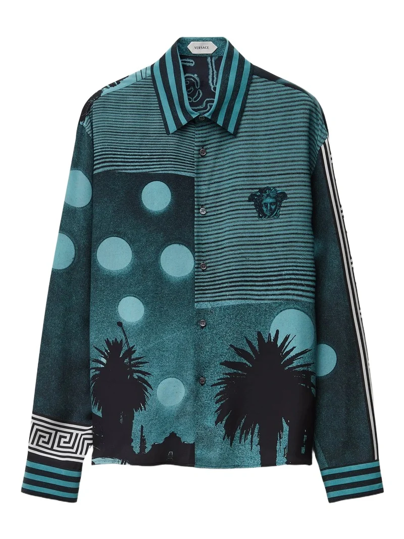 Printed Silk Crêpe De Chine Regular Shirt Printed Silk Crêpe De Chine Regular Shirt