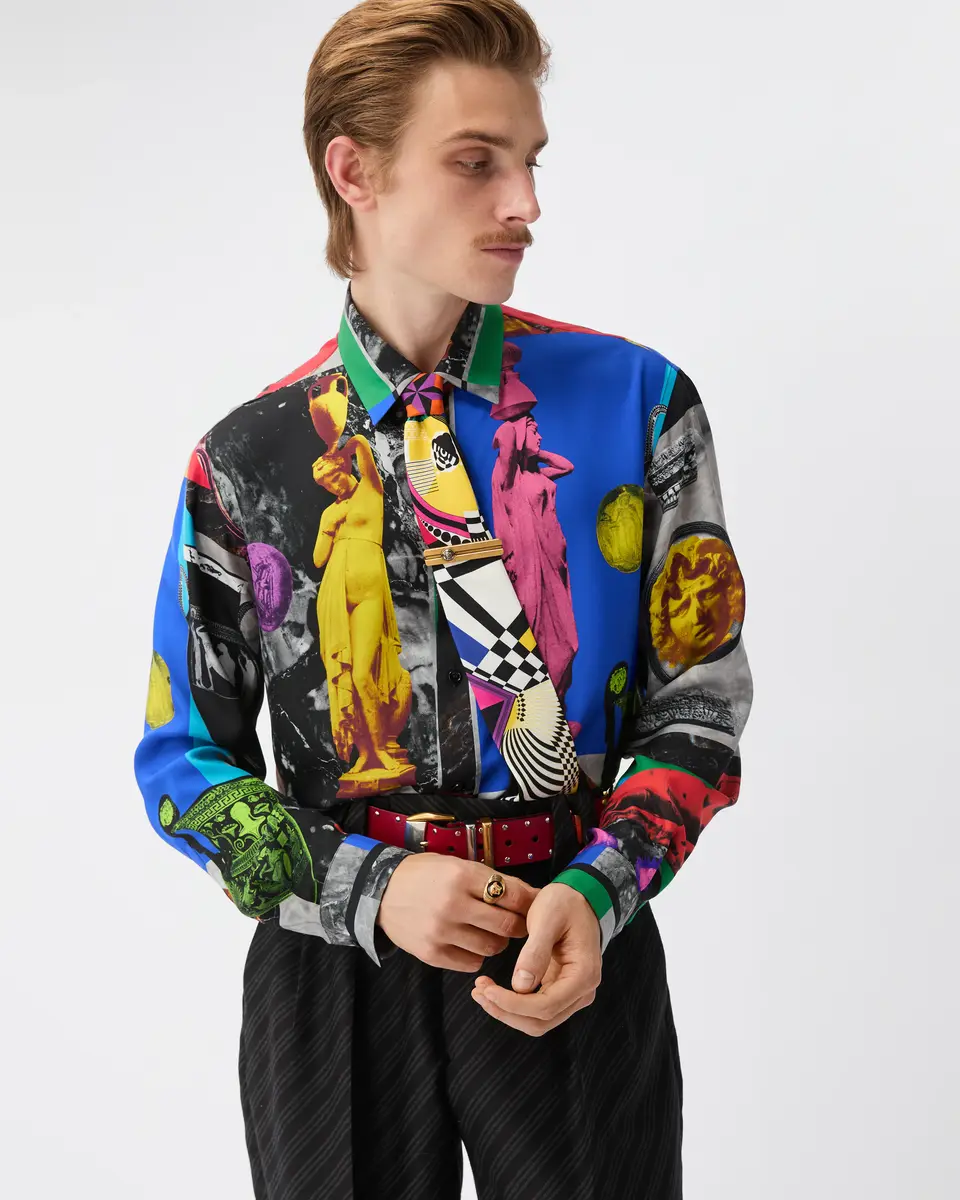 Versace Printed Silk Twill Regular Shirt | Thumbnail 2