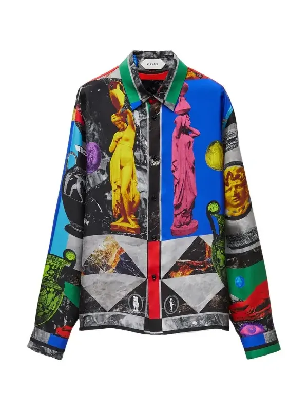 Printed Silk Twill Regular Shirt Printed Silk Twill Regular Shirt