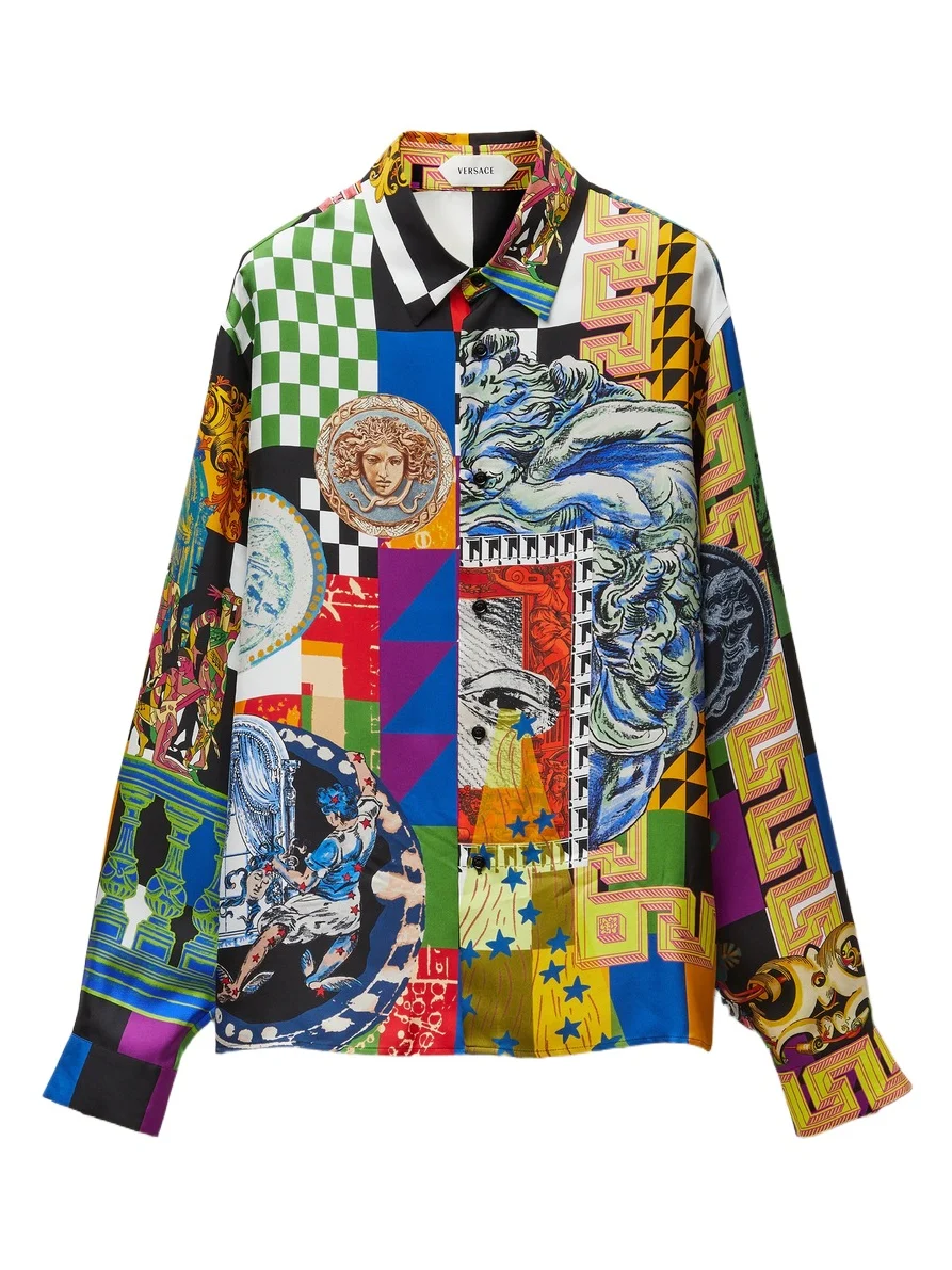 Printed Silk Twill Regular Shirt