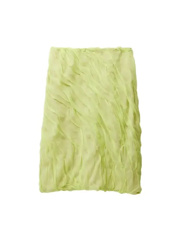 Silk-Chiffon Draped Pencil Skirt