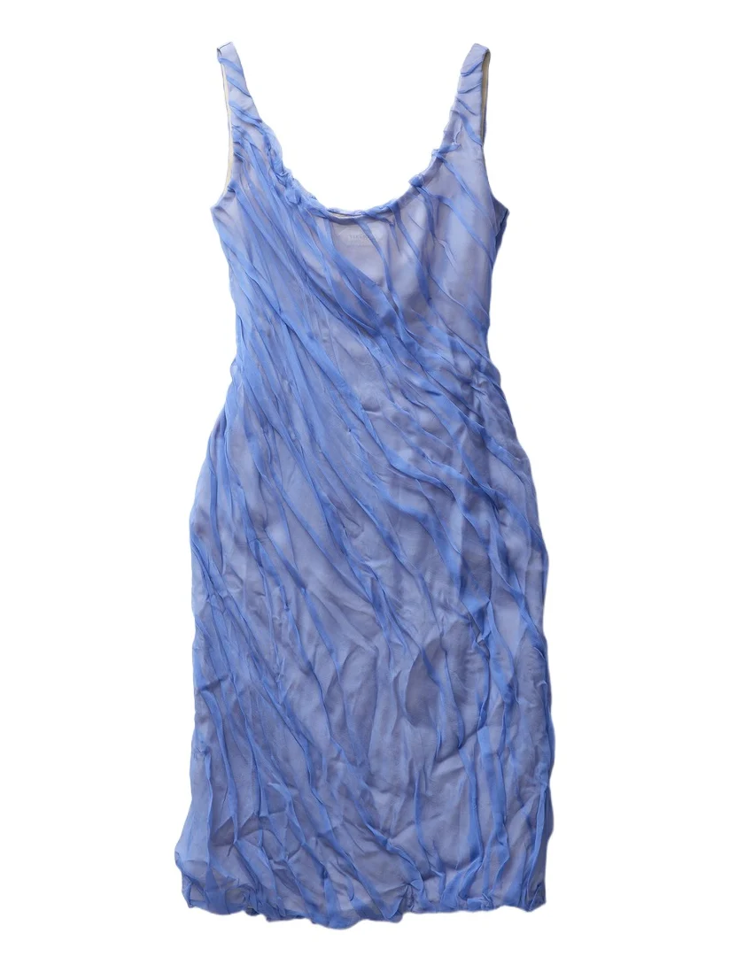 Versace Draped Silk-Chiffon Midi Dress