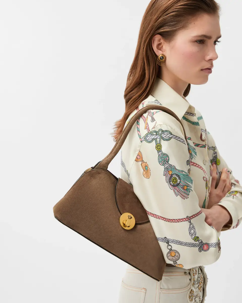 Versace Vivian Small Suede East/West Shoulder Bag | Thumbnail 2 Versace Vivian Small Suede East/West Shoulder Bag | Thumbnail 2