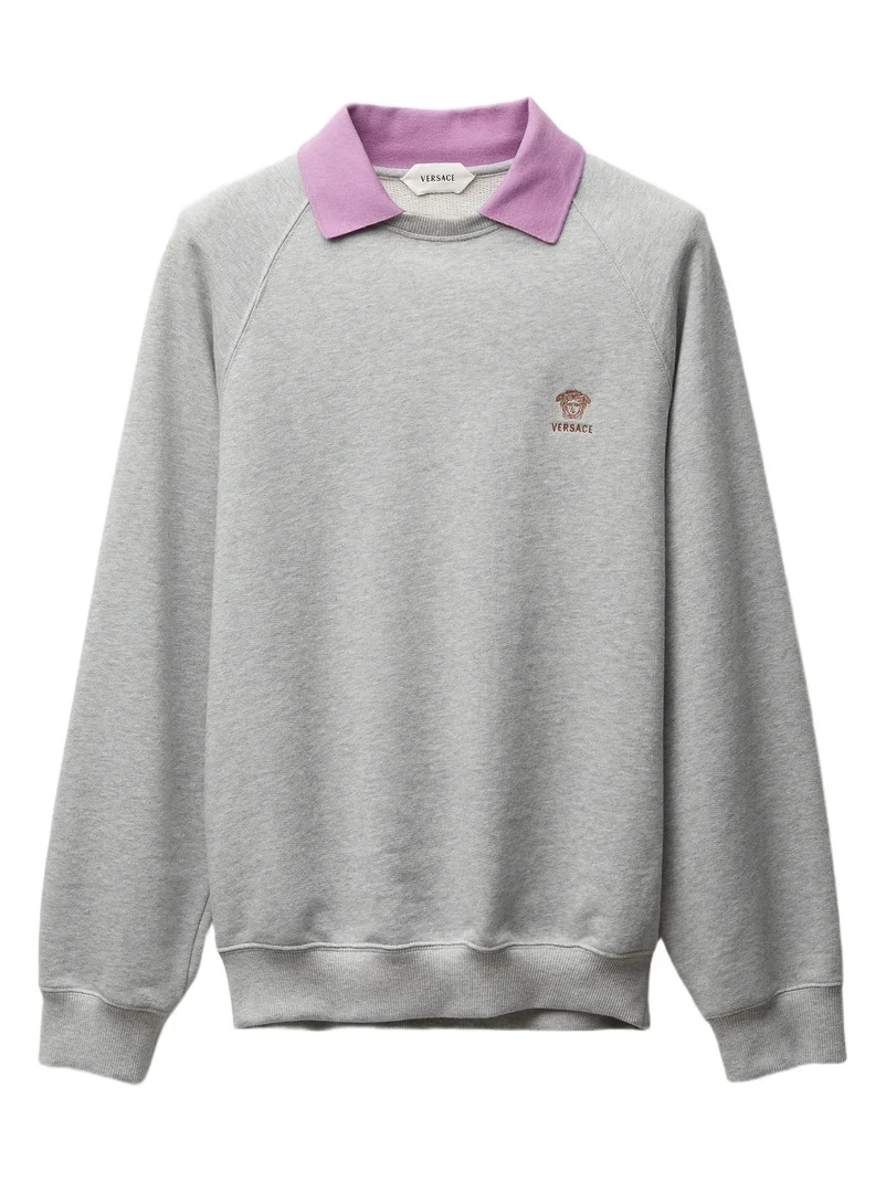 Versace Embroidered Cotton-Jersey Sweatshirt