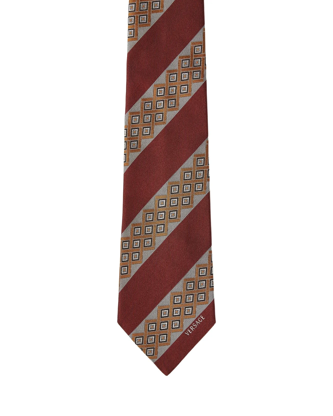 Versace Printed Jacquard Silk Tie