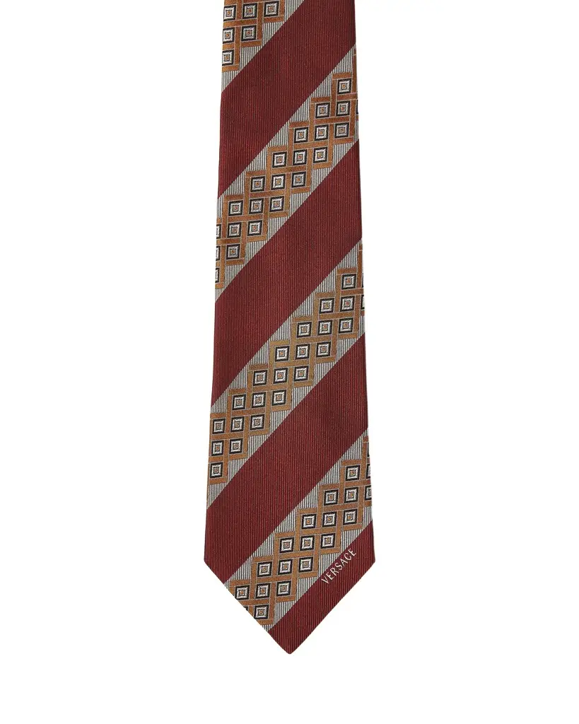 Versace Printed Jacquard Silk Tie
