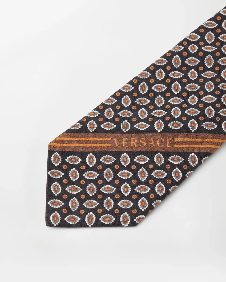 Versace Printed Jacquard Silk Tie | Thumbnail 2 Versace Printed Jacquard Silk Tie | Thumbnail 2