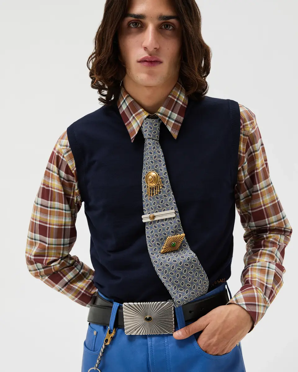 Versace Printed Jacquard Silk Tie | Thumbnail 2 Versace Printed Jacquard Silk Tie | Thumbnail 2