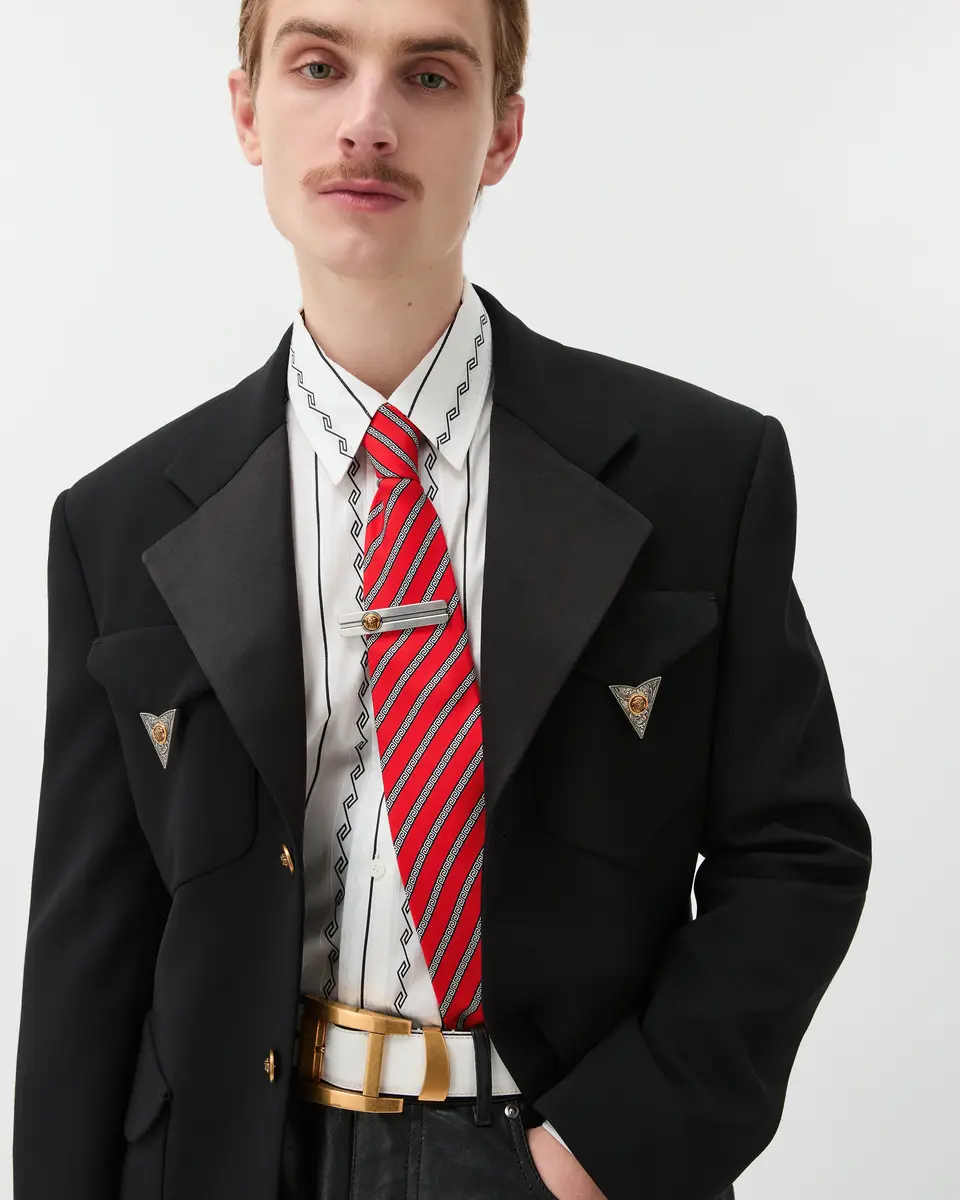 Versace Printed Silk Twill Tie | Thumbnail 2 Versace Printed Silk Twill Tie | Thumbnail 2