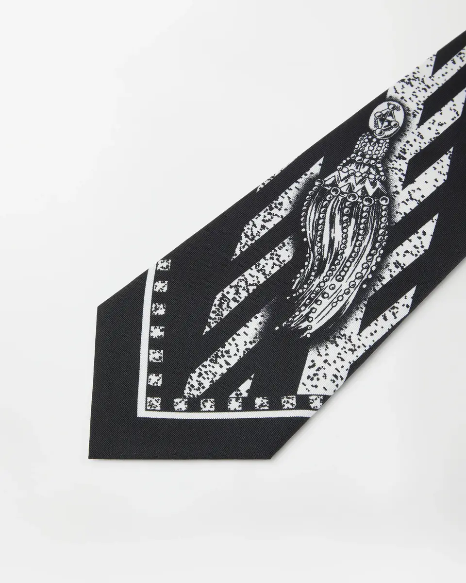Versace Printed Silk Twill Tie | Thumbnail 2 Versace Printed Silk Twill Tie | Thumbnail 2