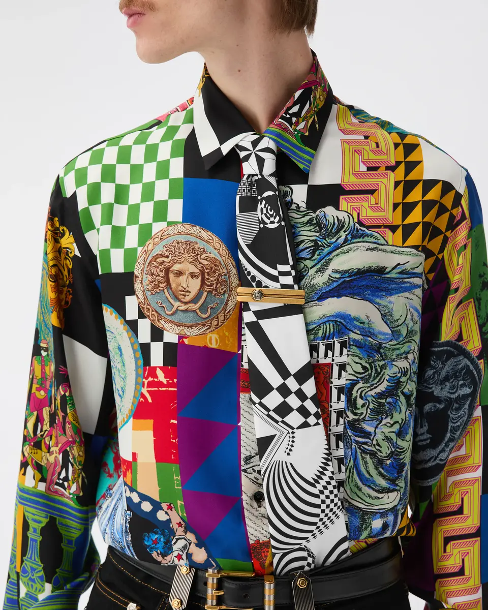 Versace Printed Silk Twill Tie | Thumbnail 2 Versace Printed Silk Twill Tie | Thumbnail 2