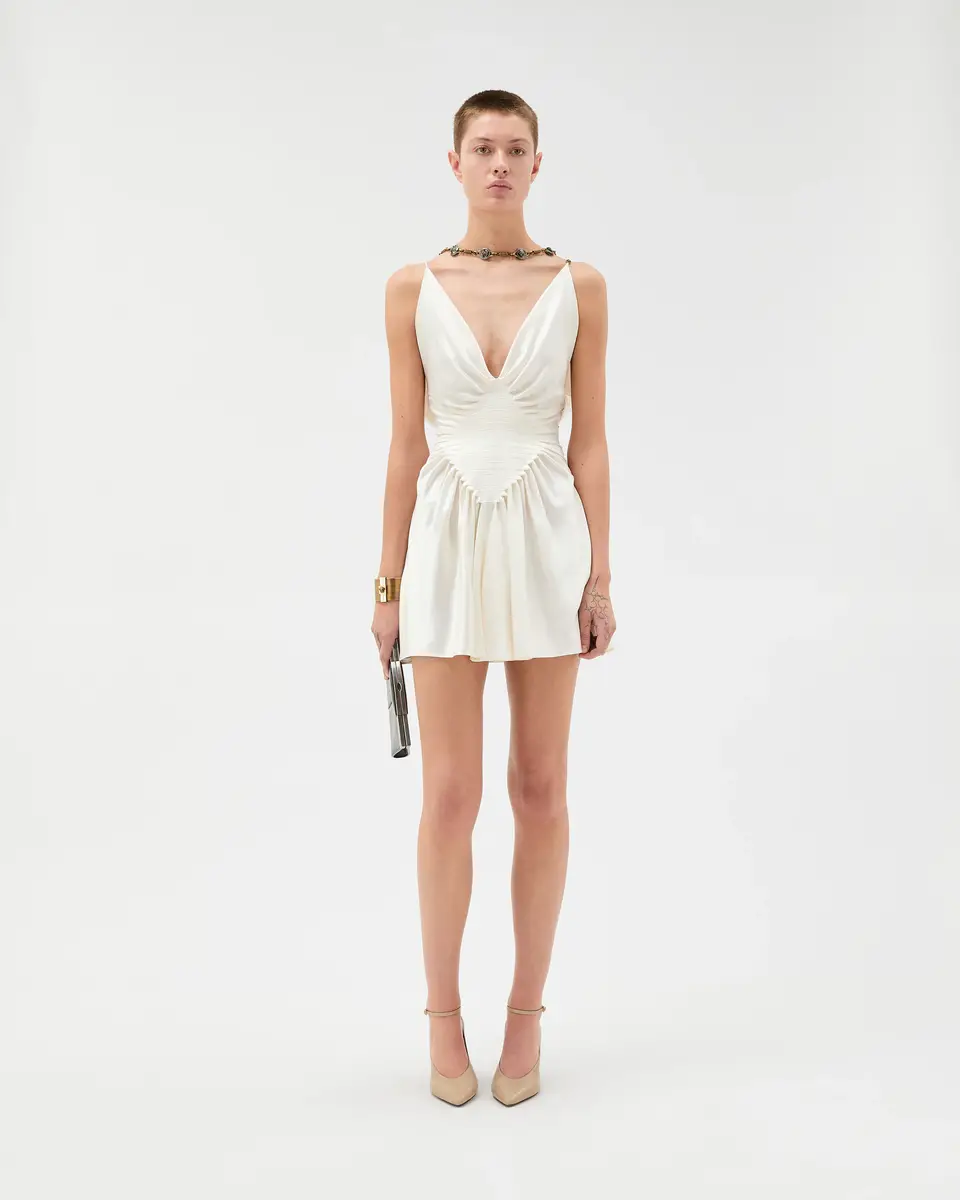 Versace Silk-Satin Mini Dress | Thumbnail 2 Versace Silk-Satin Mini Dress | Thumbnail 2
