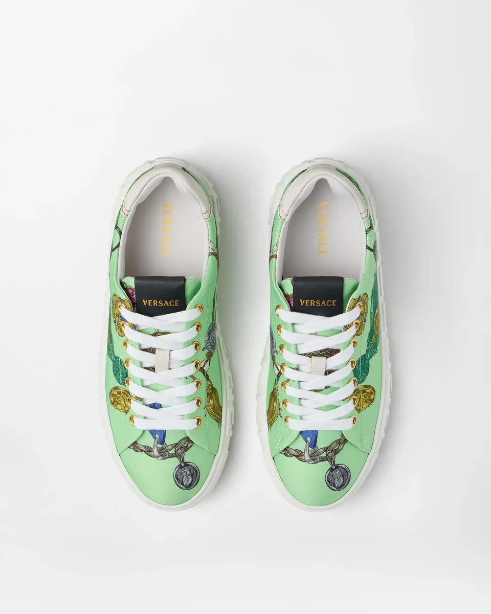 Versace Greca Printed Canvas Sneakers | Thumbnail 2 Versace Greca Printed Canvas Sneakers | Thumbnail 2