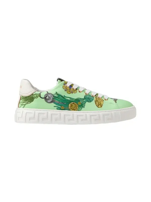 Versace Greca Printed Canvas Sneakers