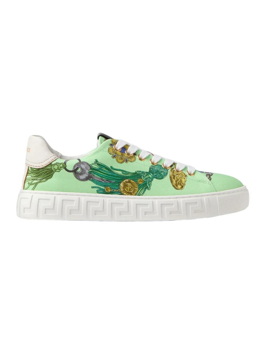 Greca Printed Canvas Sneakers Greca Printed Canvas Sneakers