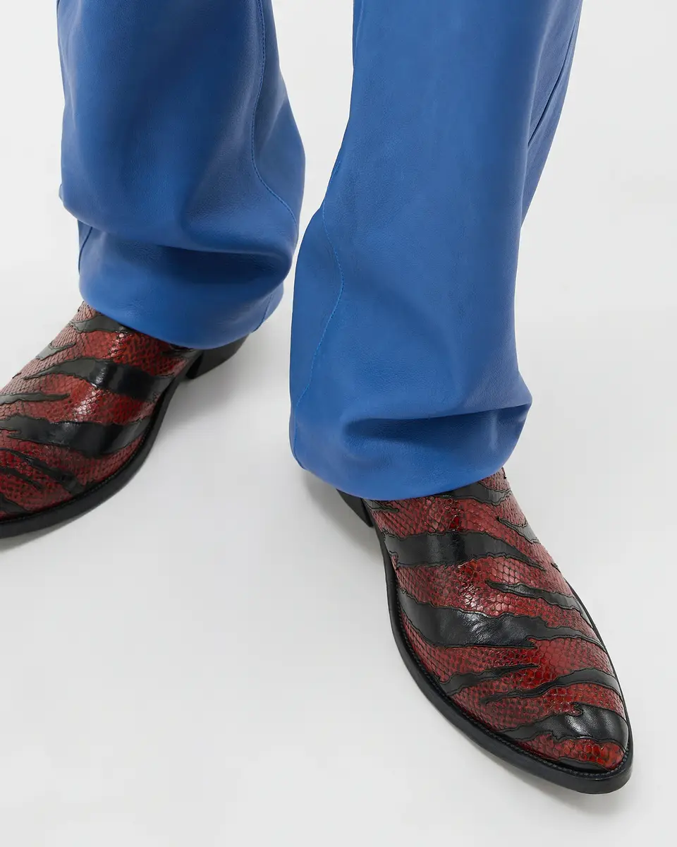 Versace Tigre Python-Effect Leather Texan Boots | Thumbnail 2 Versace Tigre Python-Effect Leather Texan Boots | Thumbnail 2