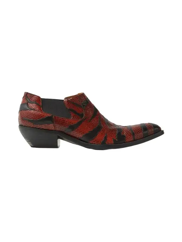 Versace Tigre Python-Effect Leather Texan Boots
