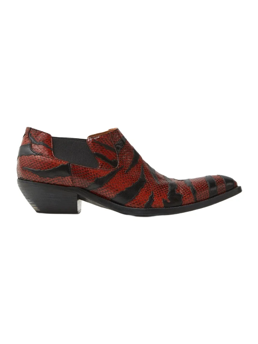 Versace Tigre Python-Effect Leather Texan Boots