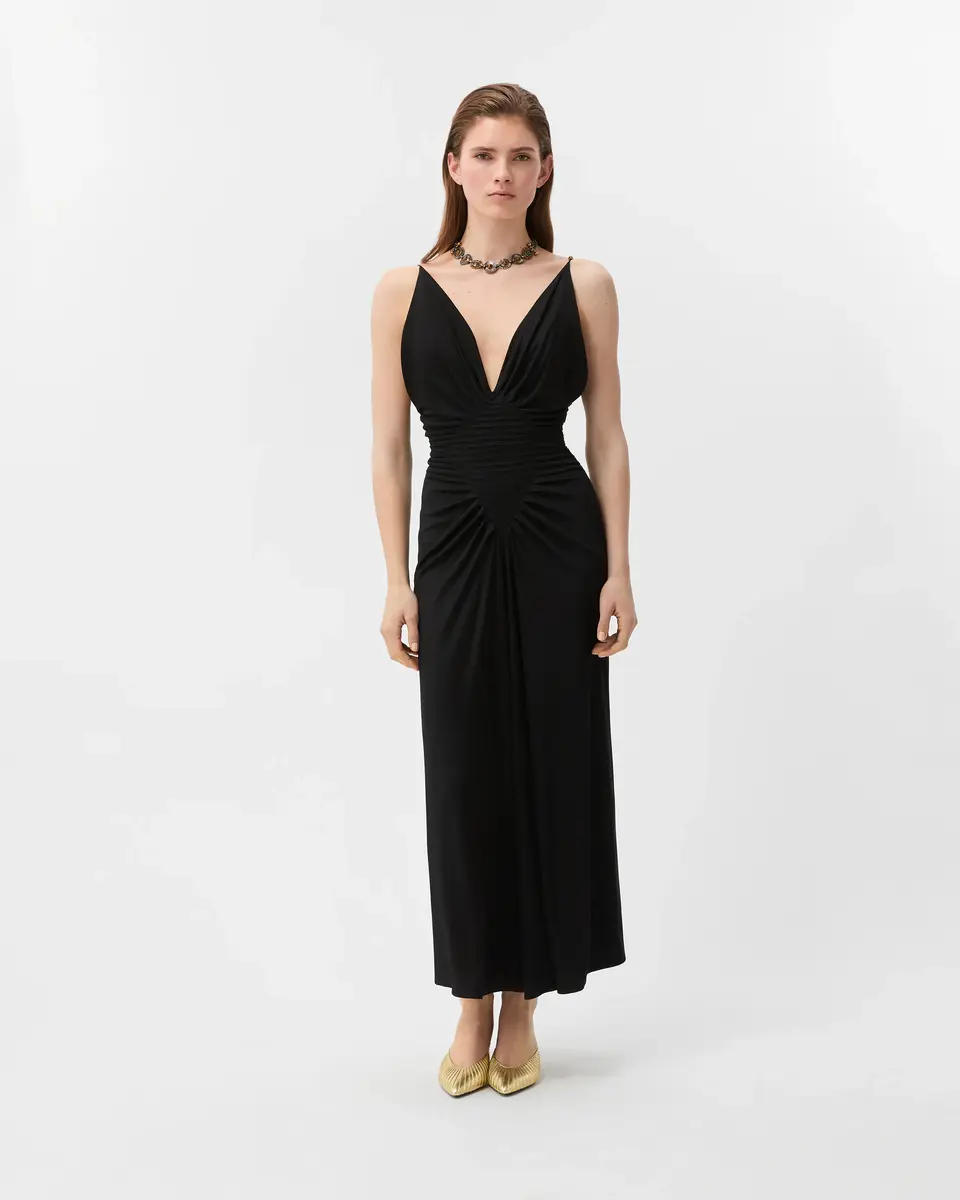 Versace Viscose-Jersey Draped Gown | Thumbnail 2 Versace Viscose-Jersey Draped Gown | Thumbnail 2