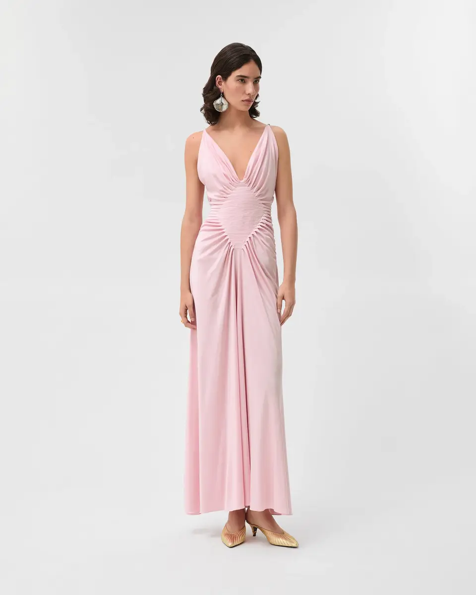 Versace Viscose-Jersey Draped Gown | Thumbnail 2 Versace Viscose-Jersey Draped Gown | Thumbnail 2