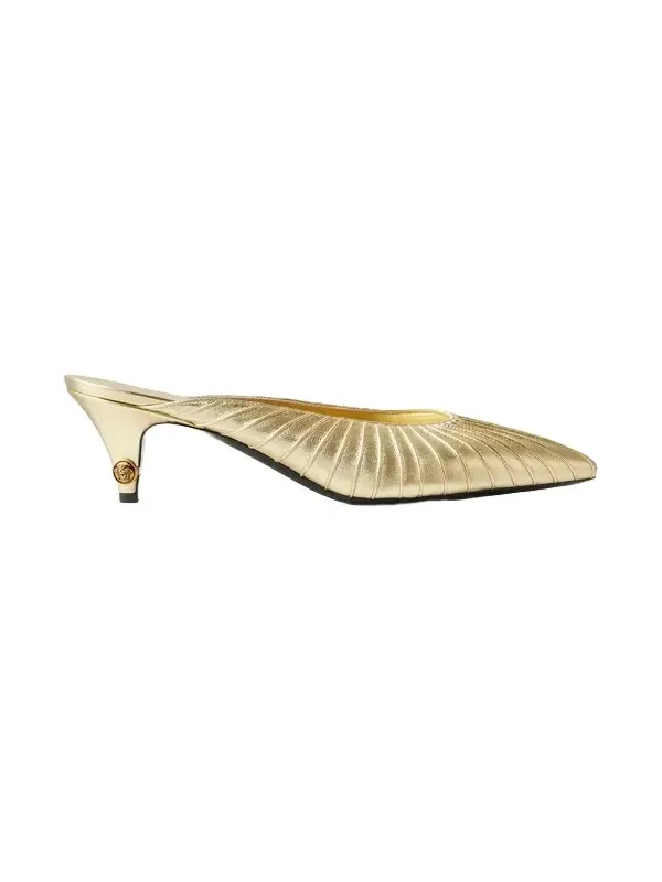 Gianni Metallic Nappa Mules 55 mm Gianni Metallic Nappa Mules 55 mm