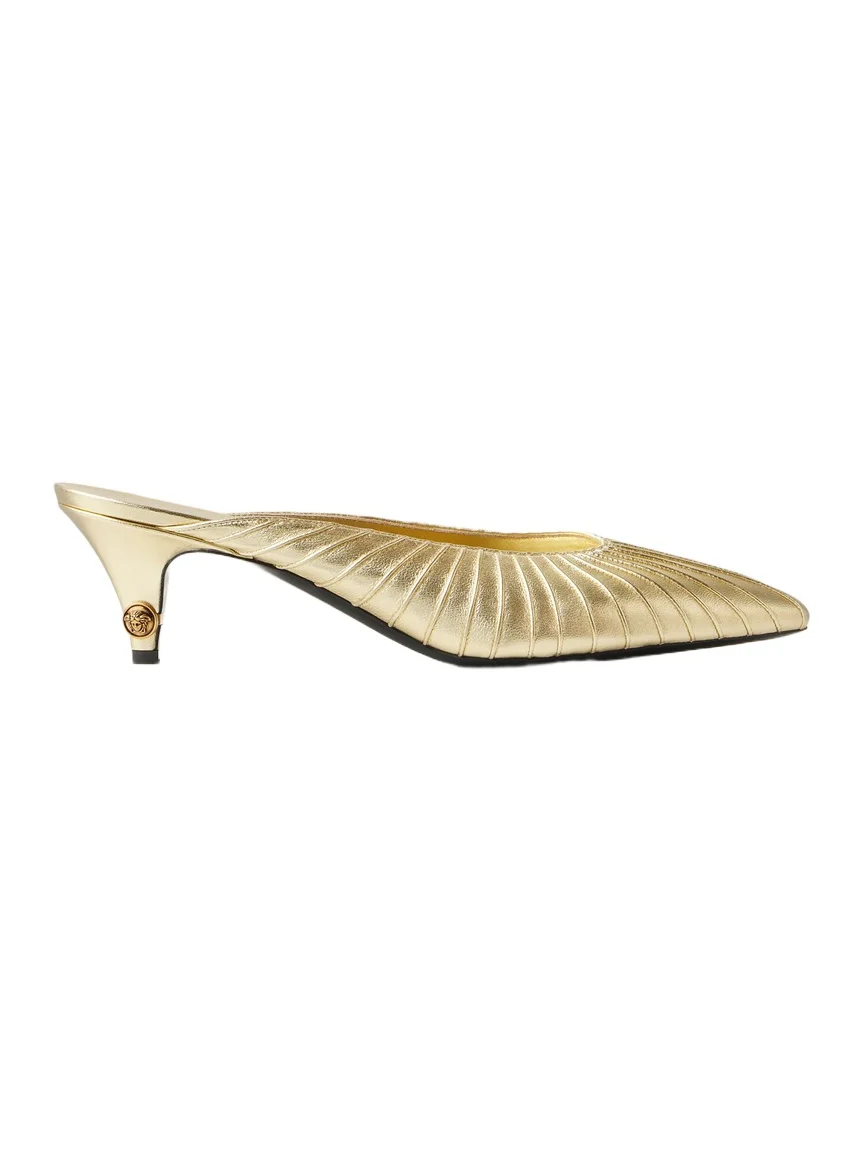 Versace Gianni Metallic Nappa Mules 55 mm