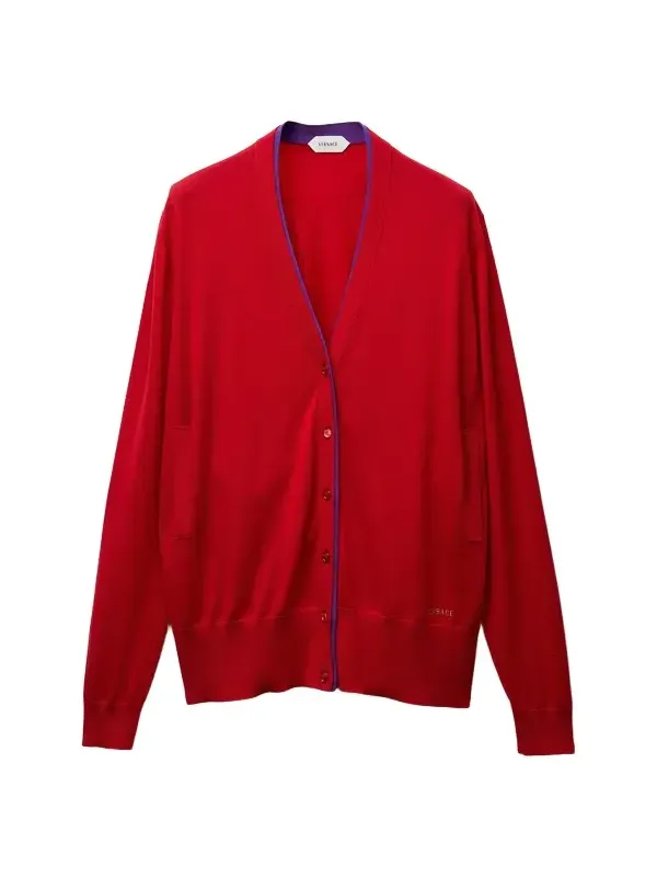 Embroidered Wool Knit Cardigan