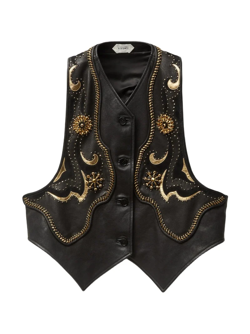 Embroidered Leather Vest Embroidered Leather Vest