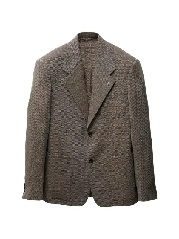 Versace Herringbone Wool Crêpe Blazer