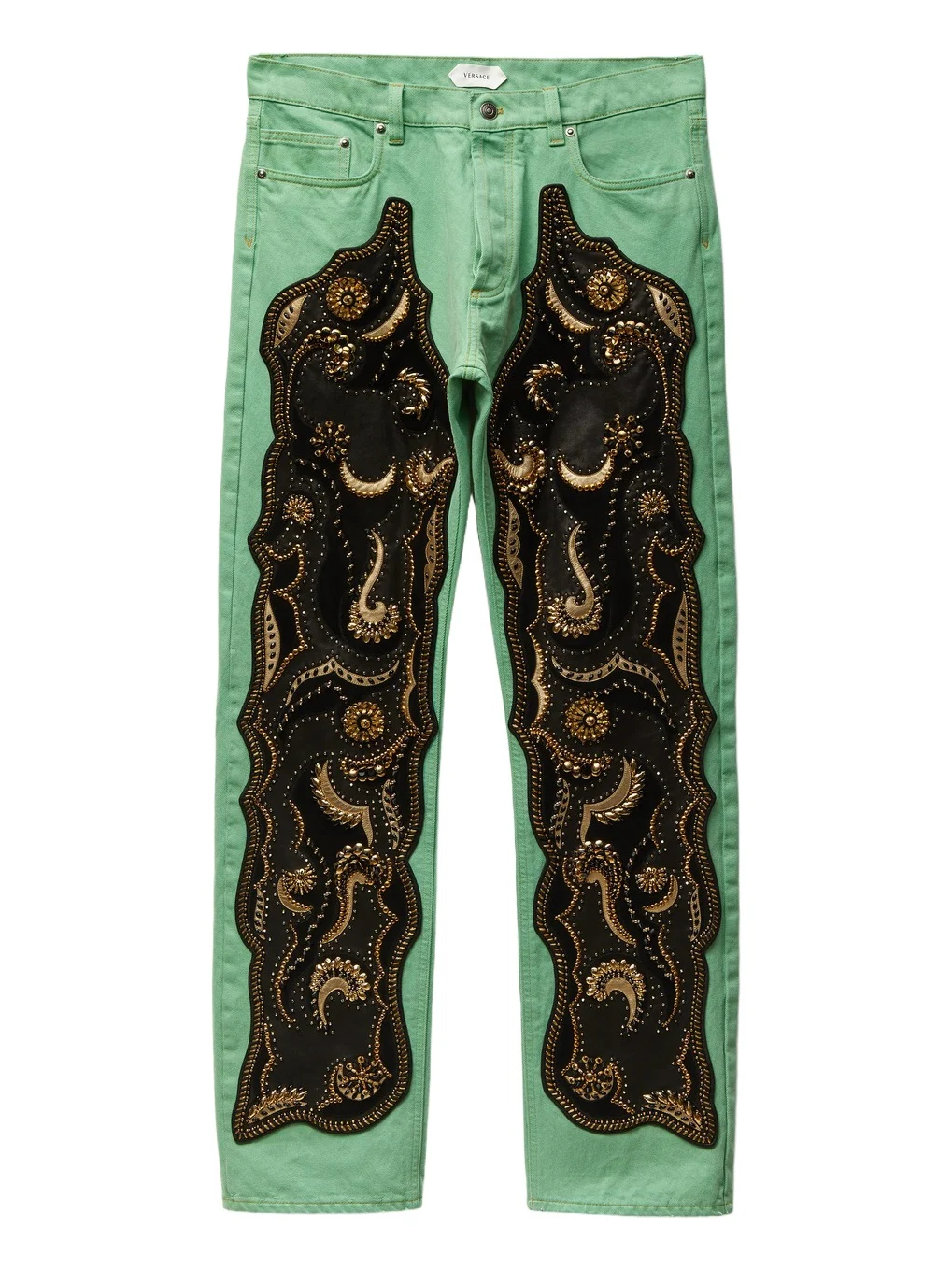 Versace Embroidered Straight Jeans