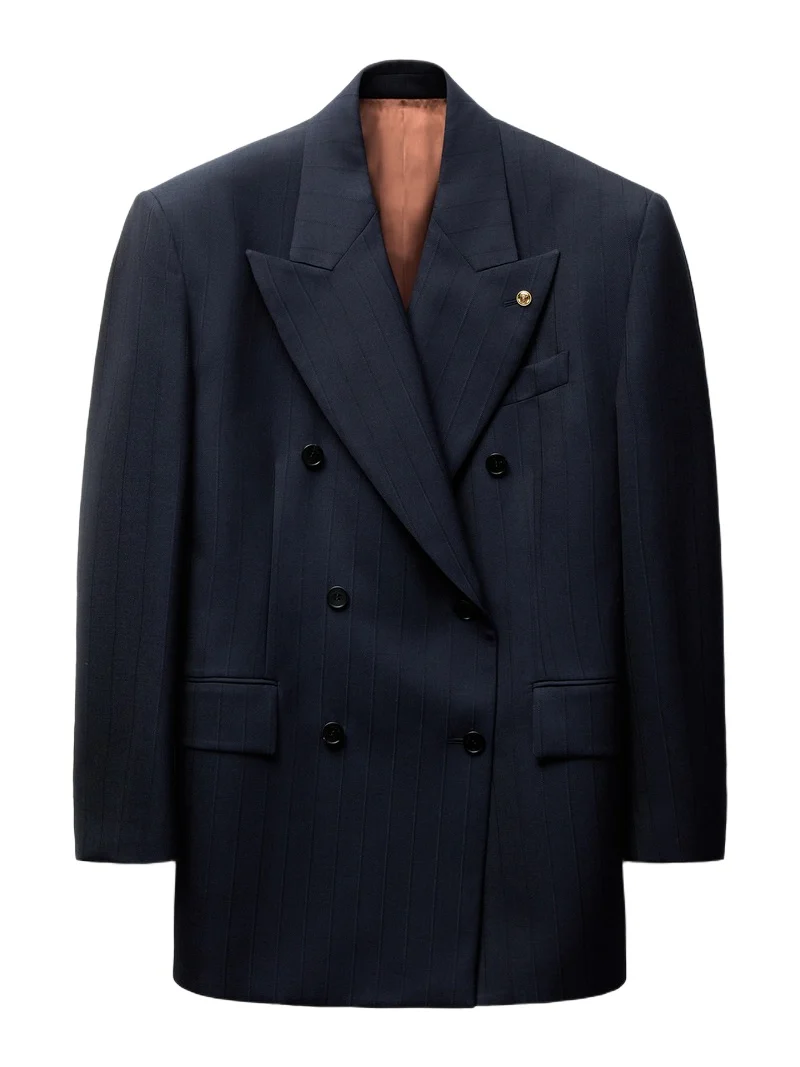 Pinstripe Wool Blazer