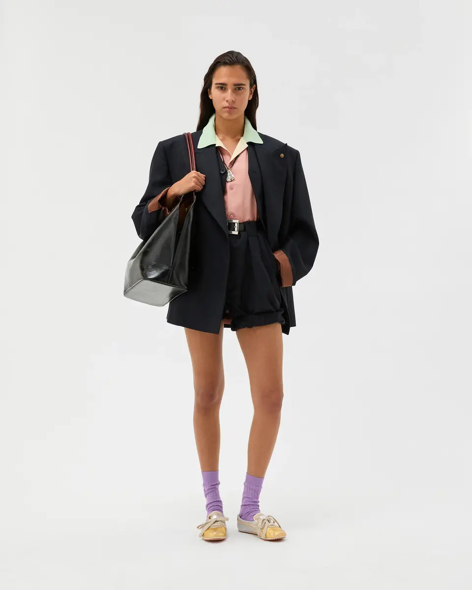 Versace Pinstripe Wool Formal Shorts | Thumbnail 2 Versace Pinstripe Wool Formal Shorts | Thumbnail 2