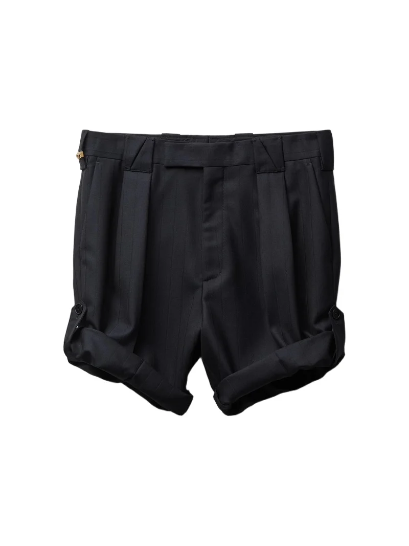 Versace Pinstripe Wool Formal Shorts