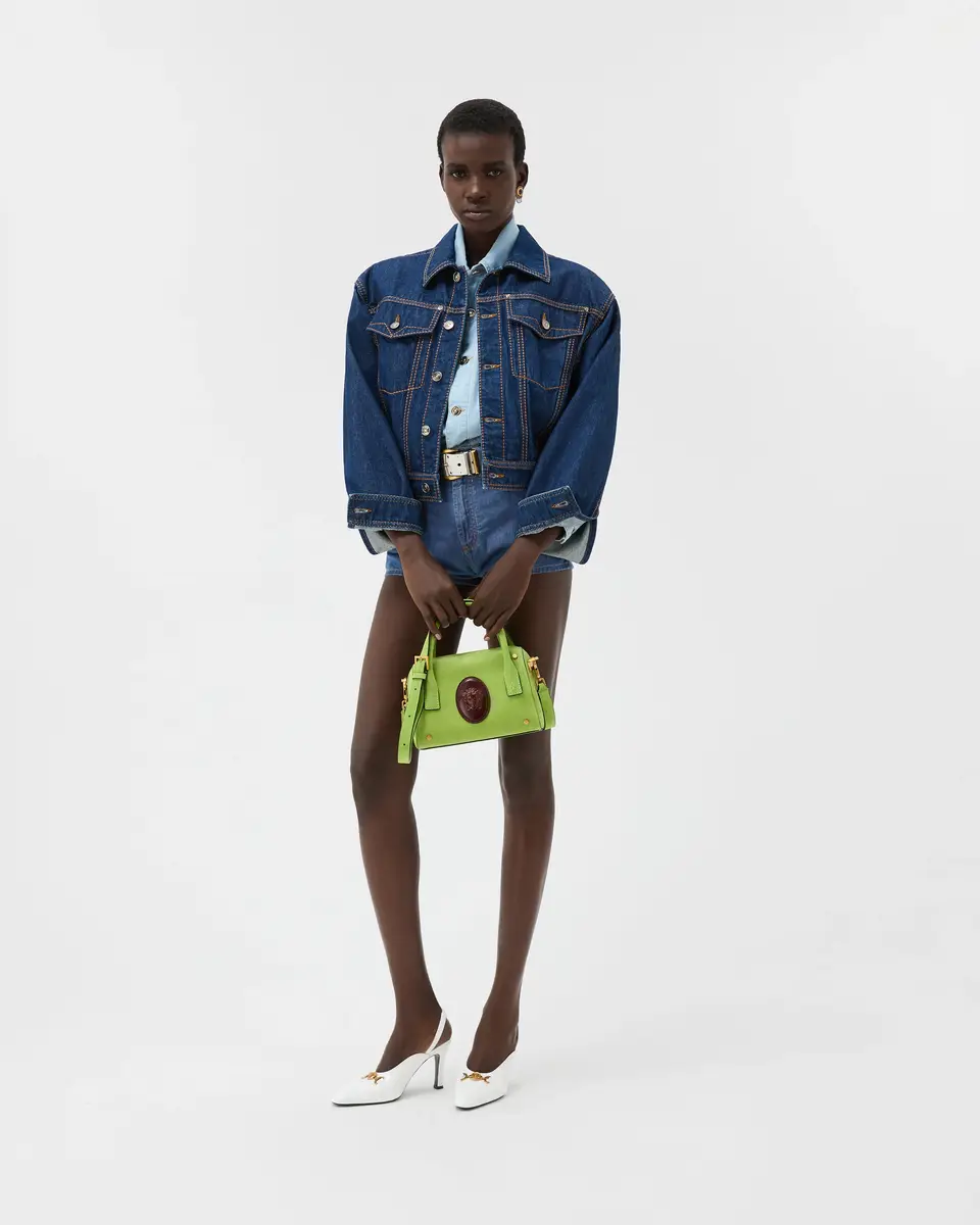 Versace Chambray Denim Mini Shorts | Thumbnail 2 Versace Chambray Denim Mini Shorts | Thumbnail 2