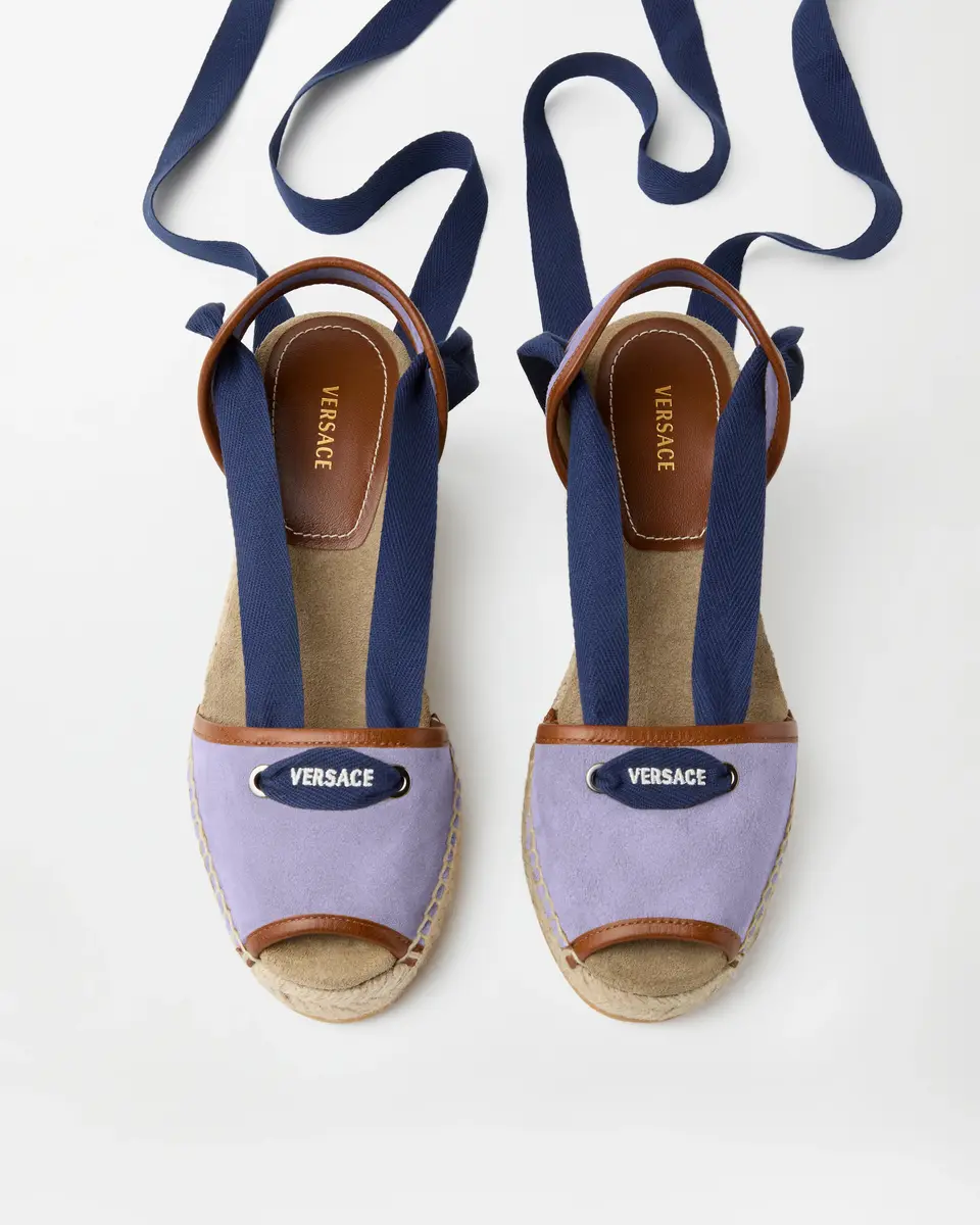 Versace Lola Suede Wedge Sandals 65 mm | Thumbnail 2 Versace Lola Suede Wedge Sandals 65 mm | Thumbnail 2