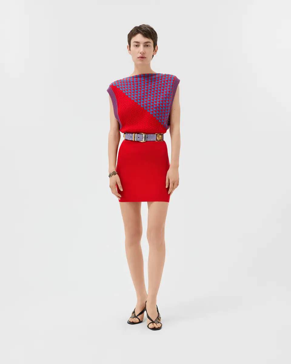 Versace Cotton Knit Mini Dress | Thumbnail 2 Versace Cotton Knit Mini Dress | Thumbnail 2
