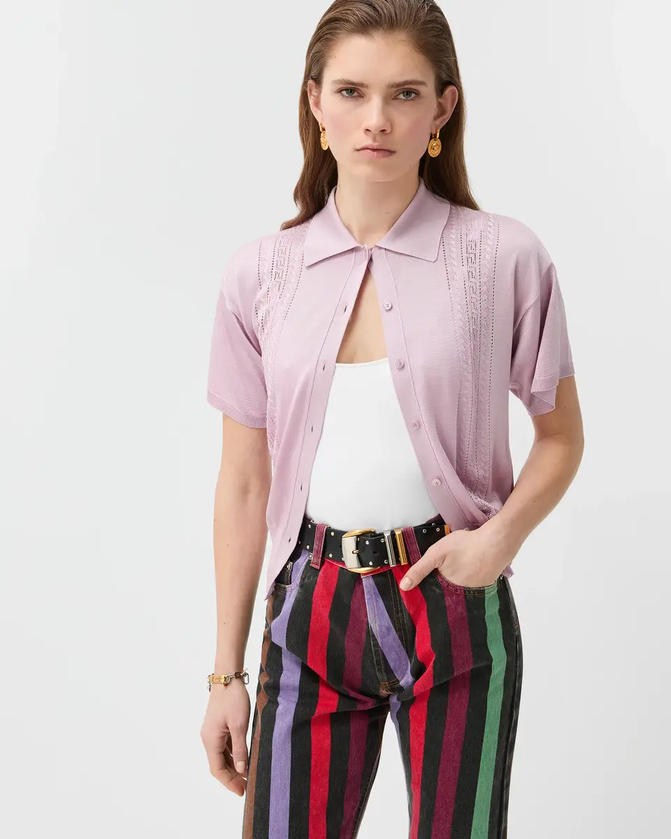 Versace Viscose Knit Polo | Thumbnail 2