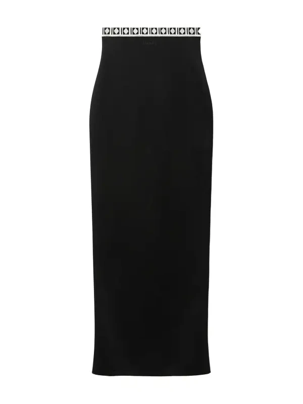Versace Viscose-Blend Jacquard Long Skirt